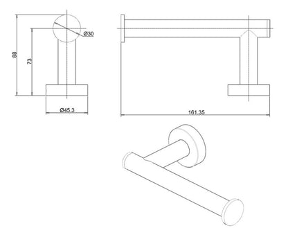 Hoxton Wall Mounted Single Toilet Roll Holder in Chrome