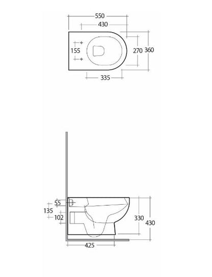 Rak Tonique Rimless Wall Hung Pan
