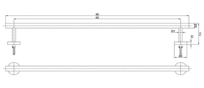 3ONE6 Wall Mounted Single Towel Rail in Stainless Steel