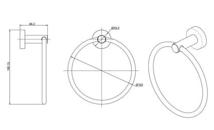 Hoxton 160mm Wall Mounted Towel Ring in Matt Black