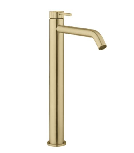 3ONE6 Tall Basin Mixer Brushed Brass For Modern Bathrooms