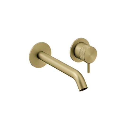 3ONE6 Wall Mounted Basin 2 Hole Set - Brushed Brass