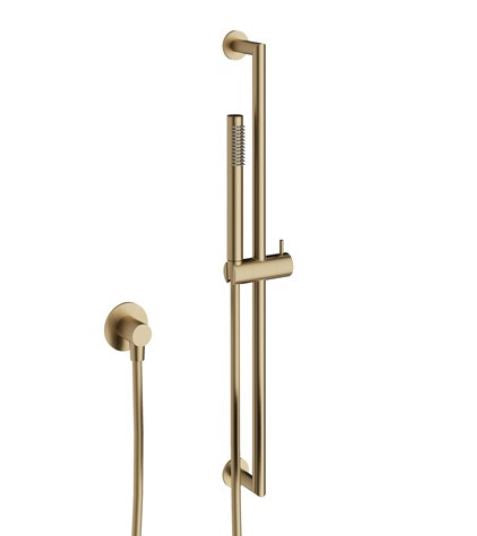 Crosswater 3ONE6 Designer Slide Rail Kit & Wall Outlet - Brushed Brass