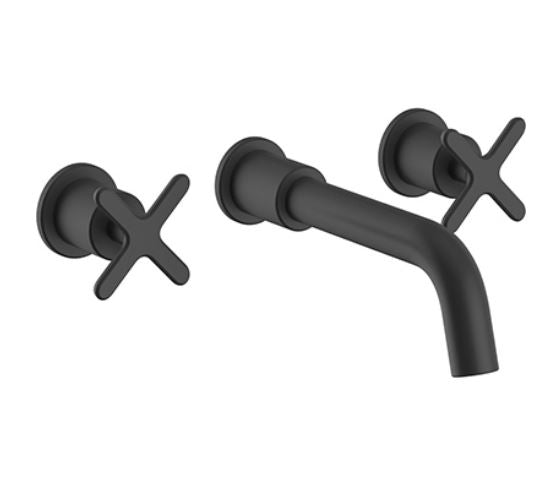 Salcombe 3TH Wall Mounted Basin Mixer Matt Black