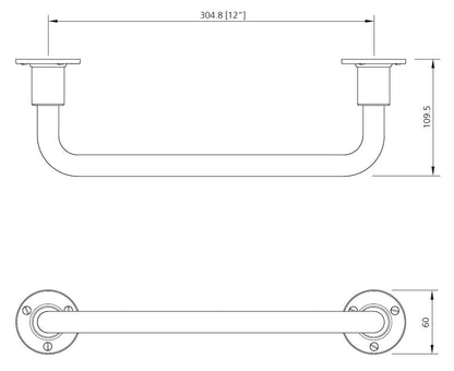 Lefroy Brooks Ten Ten Short 12' Wall Mounted Towel Rail