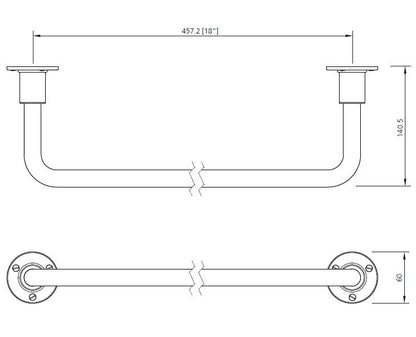 Lefroy Brooks Ten Ten Medium 18' Wall Mounted Towel Rail