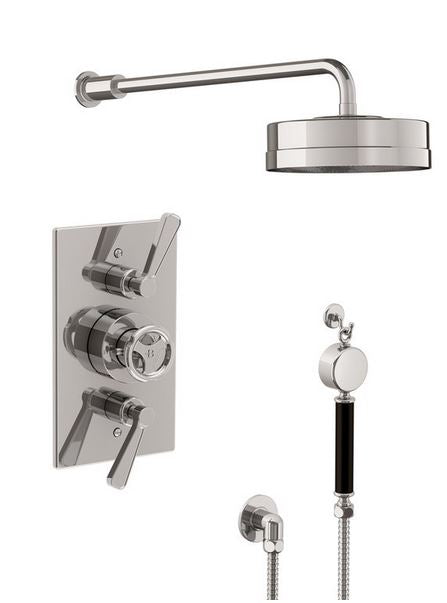 Lefroy Brooks Ten Ten Thermostatic Shower Valve With 8" Rose & Hand Shower - Chrome