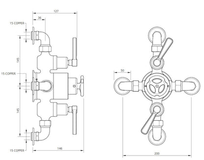 Lefroy Brooks Ten Ten Exposed Dual Control Thermostatic Shower Valve - Chrome