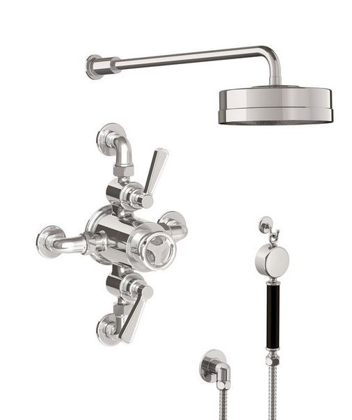 Lefroy Brooks Ten Ten Exposed Thermostatic Shower Valve With 8" Rose & Hand Shower Chrome