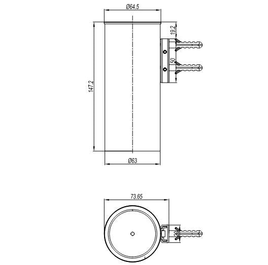 3ONE6 Wall Mounted Tumbler Holder in Brushed Brass