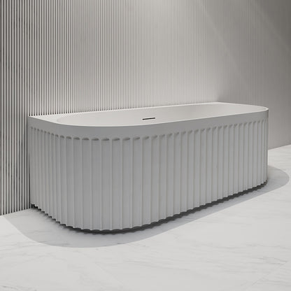 Luxe Newry 1700 Fluted Back To Wall Freestanding Gloss Acrylic Bath