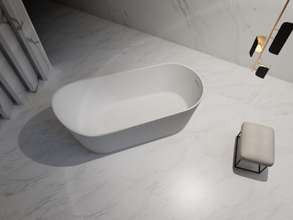 Luxe Lincoln 1700 Fluted Slipper Freestanding Matt Acrylic Bath