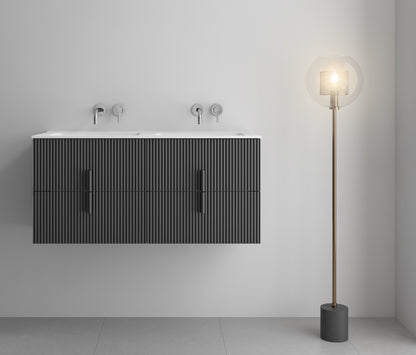 LUXE81 Tweed 1200 Dark Grey Cabinet With Matte Basin