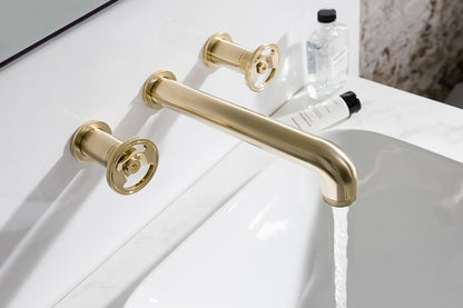 Crosswater UNION 3-Hole Wall Basin Mixer, Hand Wheel