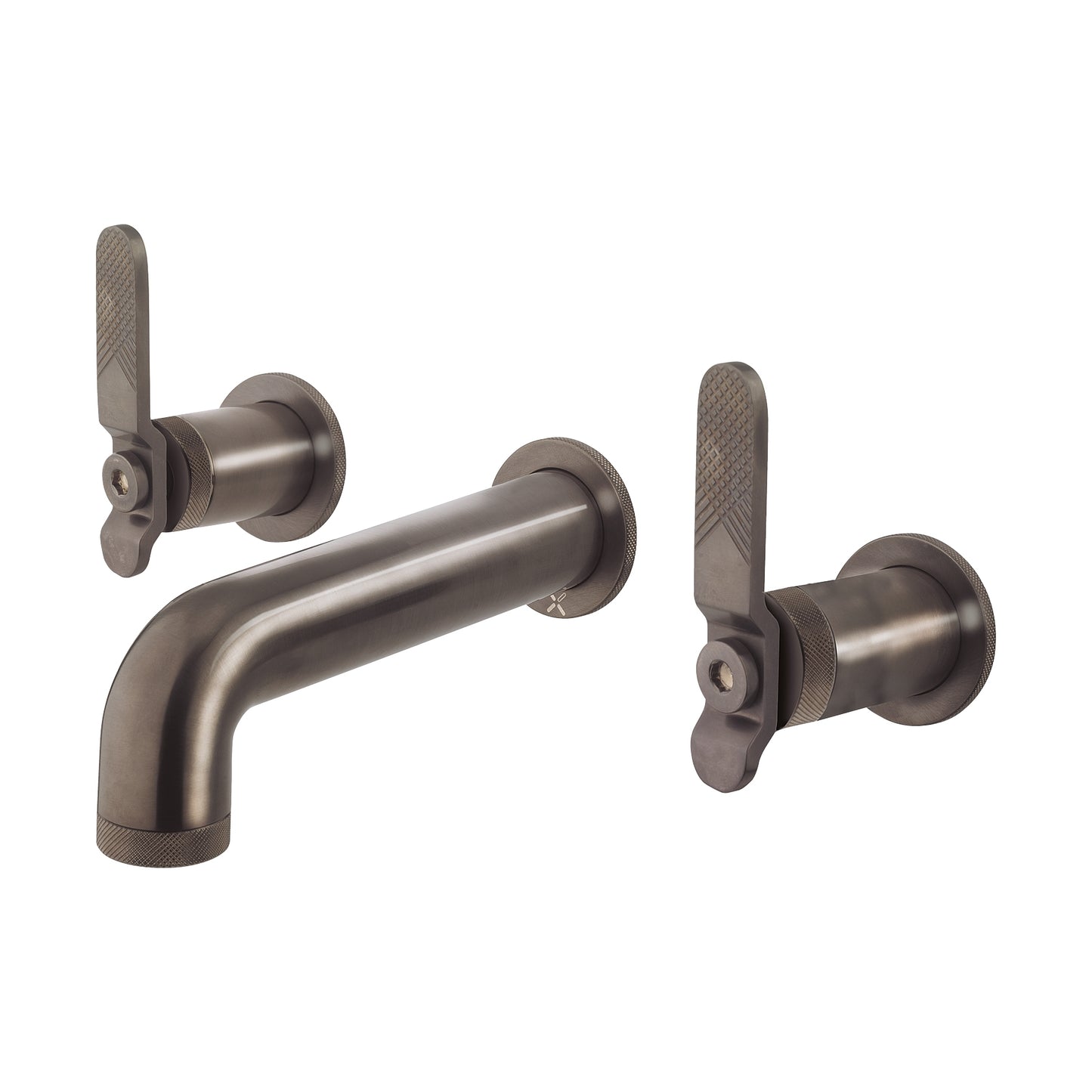 UNION Three Hole Basin Mixer: Levers Brushed Black Chrome