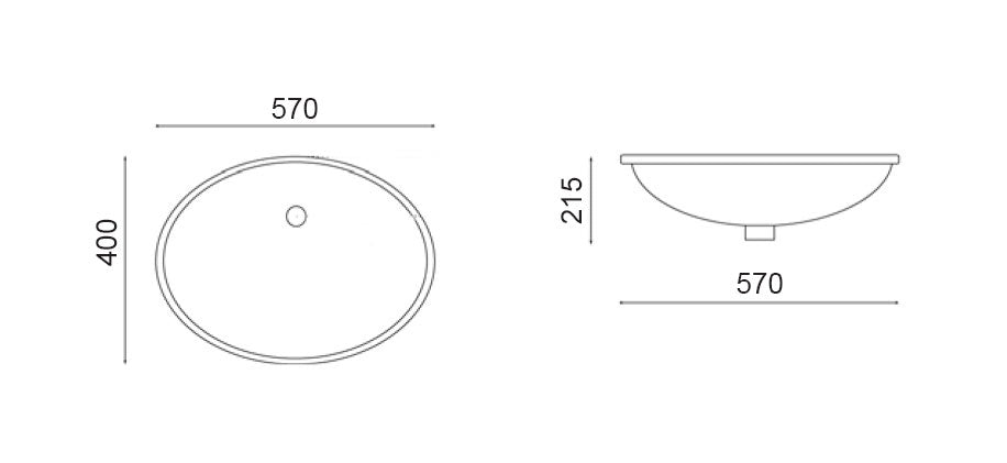 Stylish & Efficient Ancona 570 x 400mm Undermount Basin