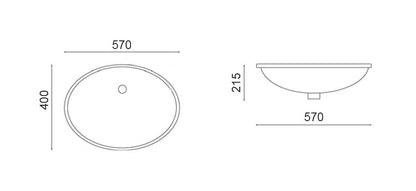 Stylish & Efficient Ancona 570 x 400mm Undermount Basin