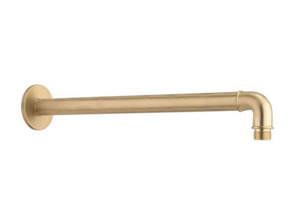 MPRO Industrial Wall Shower Arm 330mm Unlacquered Brass