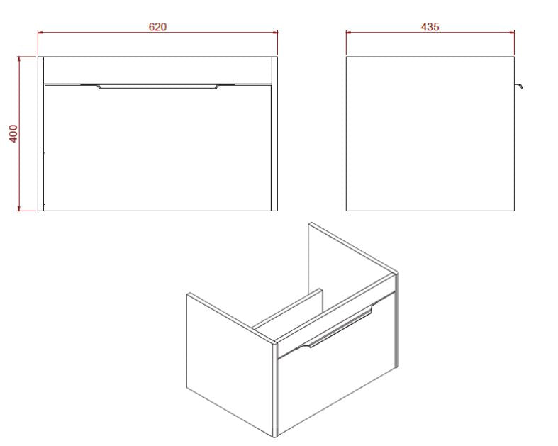 Shoreditch 65cm Single Drawer Matt White