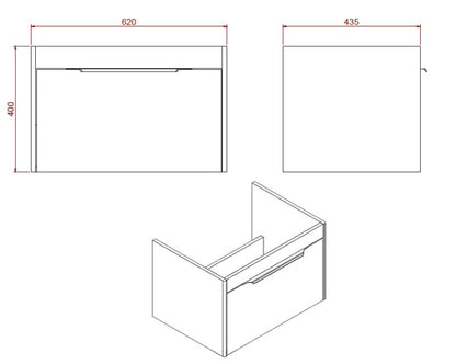 Shoreditch 65cm Single Drawer Matt White