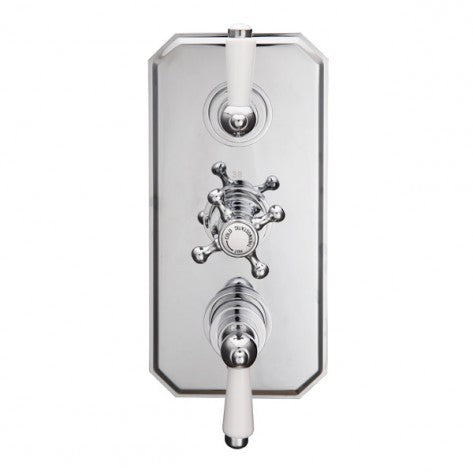 BDC Traditional Chrome Two Outlet Shower Thermostatic Mixing Valve