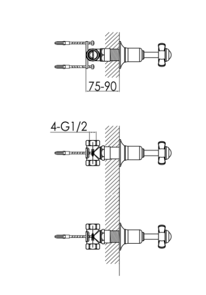 Just Taps Grosvenor Pinch Wall Valves 1/2