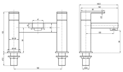 Crosswater Verge 153mm Deck Mounted Bath Filler - Chrome