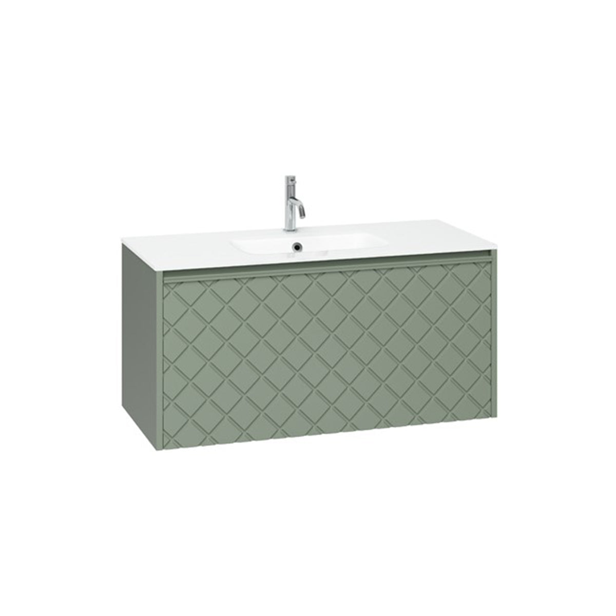 Crosswater Vergo 1000 Single Drawer Unit with Ice White Glass Basin