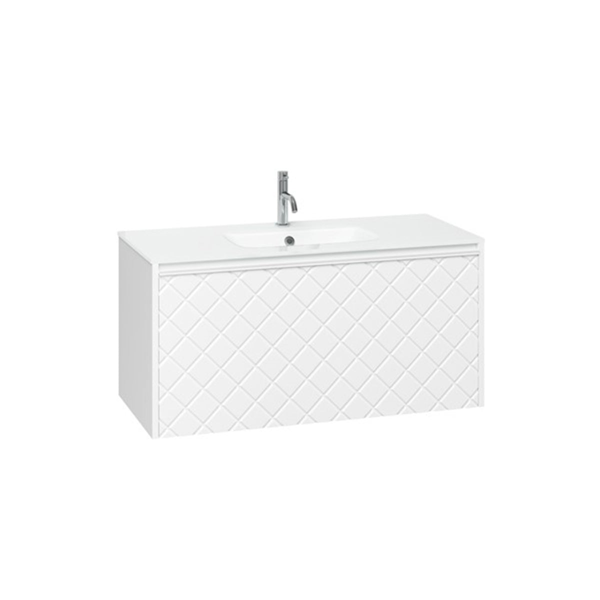 Crosswater Vergo 1000 Single Drawer Unit with Ice White Glass Basin