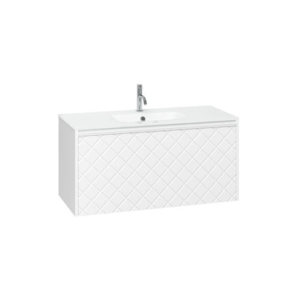 Crosswater Vergo 1000 Single Drawer Unit with Ice White Glass Basin