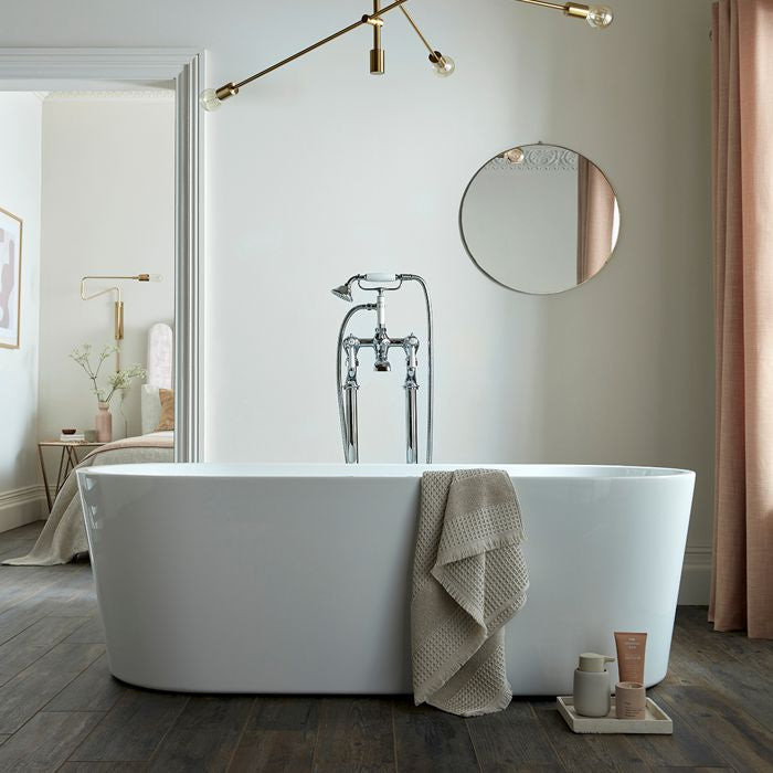 BC Designs Viado 1680 x 740mm Free Standing Bath Double Ended White Gloss