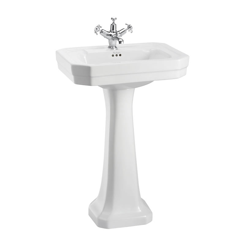 Burlington Victorian Basin With Full Pedestal 560mm 3 Tap Hole