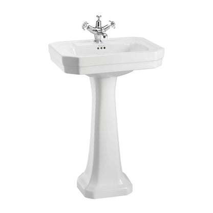 Burlington Victorian Basin With Full Pedestal 560mm 3 Tap Hole