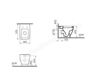 Vitra Shift Back To Wall WC Pan - White