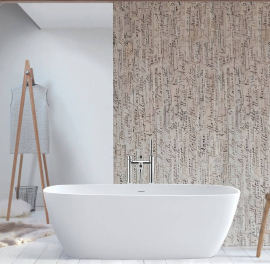 BC Designs Vive 1610 x 750mm Composite Free Standing Bath Double Ended Polished White
