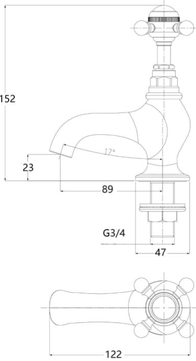 Traditional Premium Chrome Bath Taps (Pair)