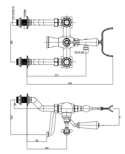 Traditional Premium Chrome Bath Shower Mixer Inc Hose & Handset
