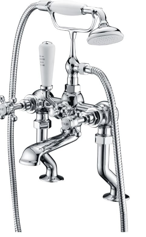Traditional Premium Chrome Bath Shower Mixer Inc Hose & Handset
