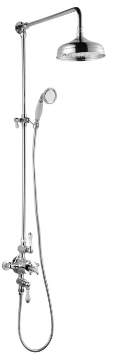 Traditional Exposed Chrome Shower Valve w/-Head & Handset