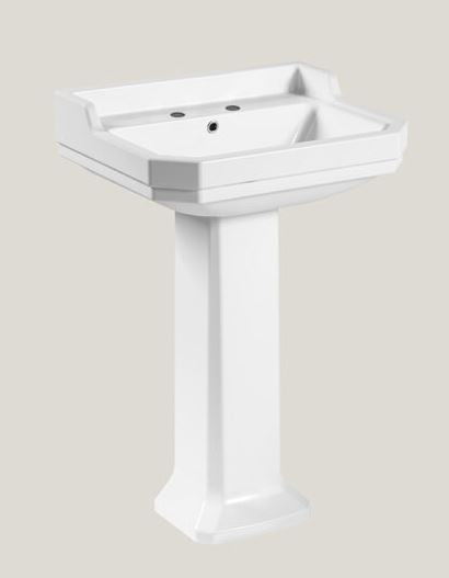 Essentials Wyndham Traditional 580mm Basin With Two Tap Holes