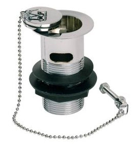 Chrome Basin Waste Plug & Chain (Slotted)