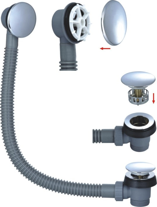 Click Clack Chrome Bath Waste & Overflow