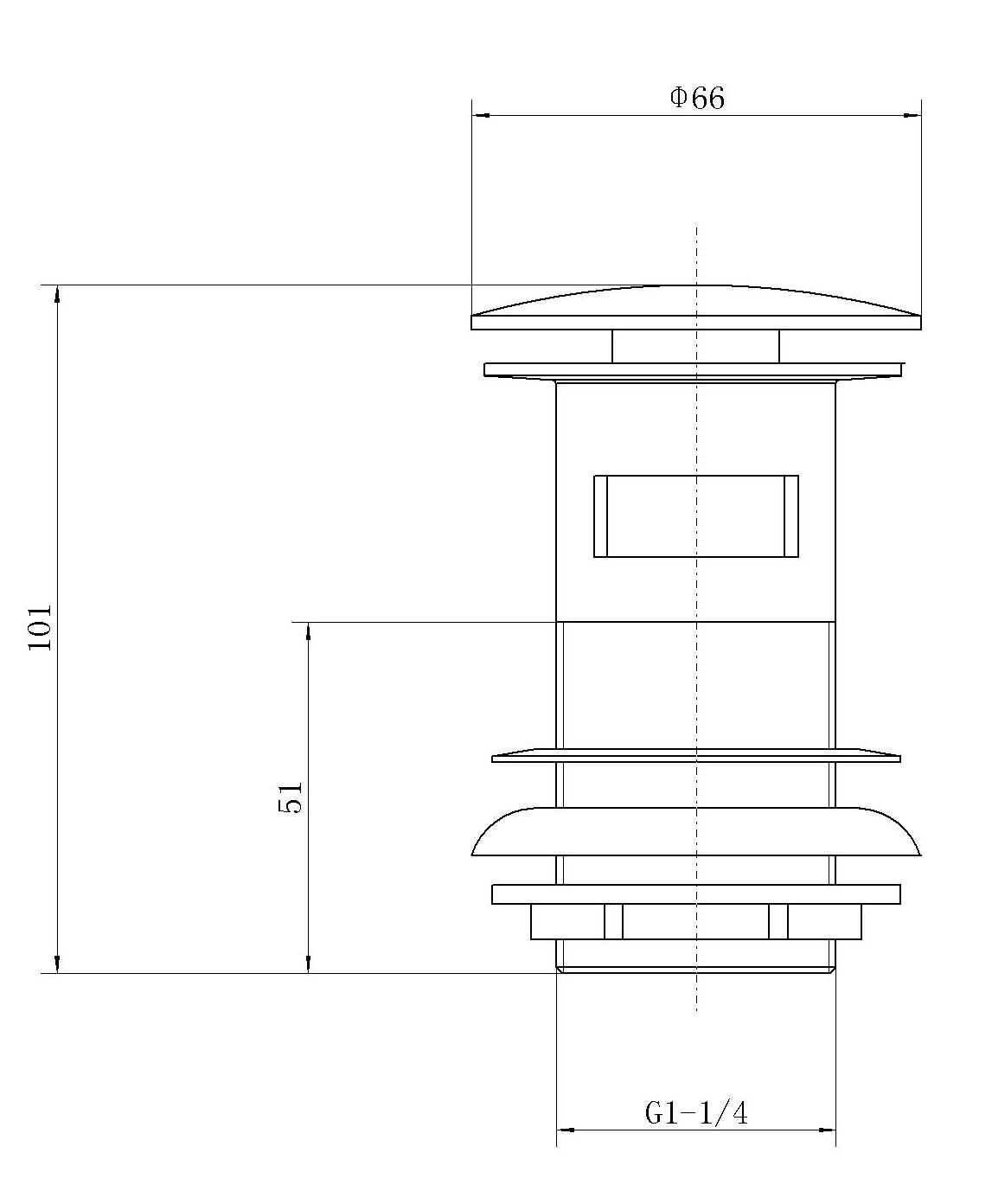 Chrome Click Clack Basin Waste (Slotted)