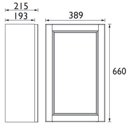 Caversham 400mm Wall Hung Cloak room Maritime Blue