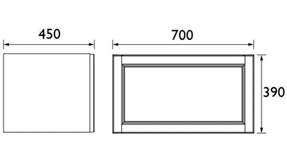 Caversham 700mm Wall Hung 1 Drawer Graphite