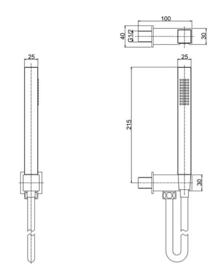 Crosswater Water Square 2 Outlet 2 Handle Shower Bundle - Chrome