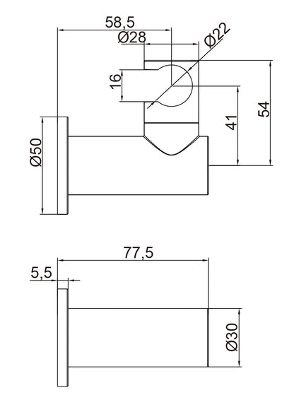 Round Chrome Shower Handset Bracket