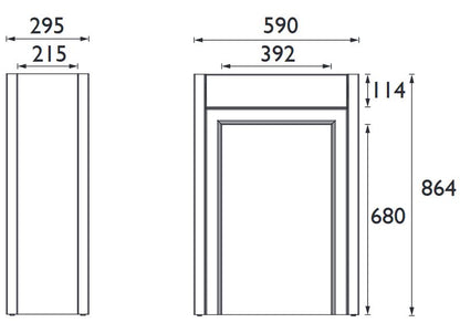 Caversham 600mm Rectangular WC - Graphite (Vanity Unit Only)