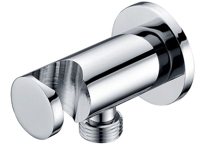 Round Chrome Shower Wall Outlet & Bracket