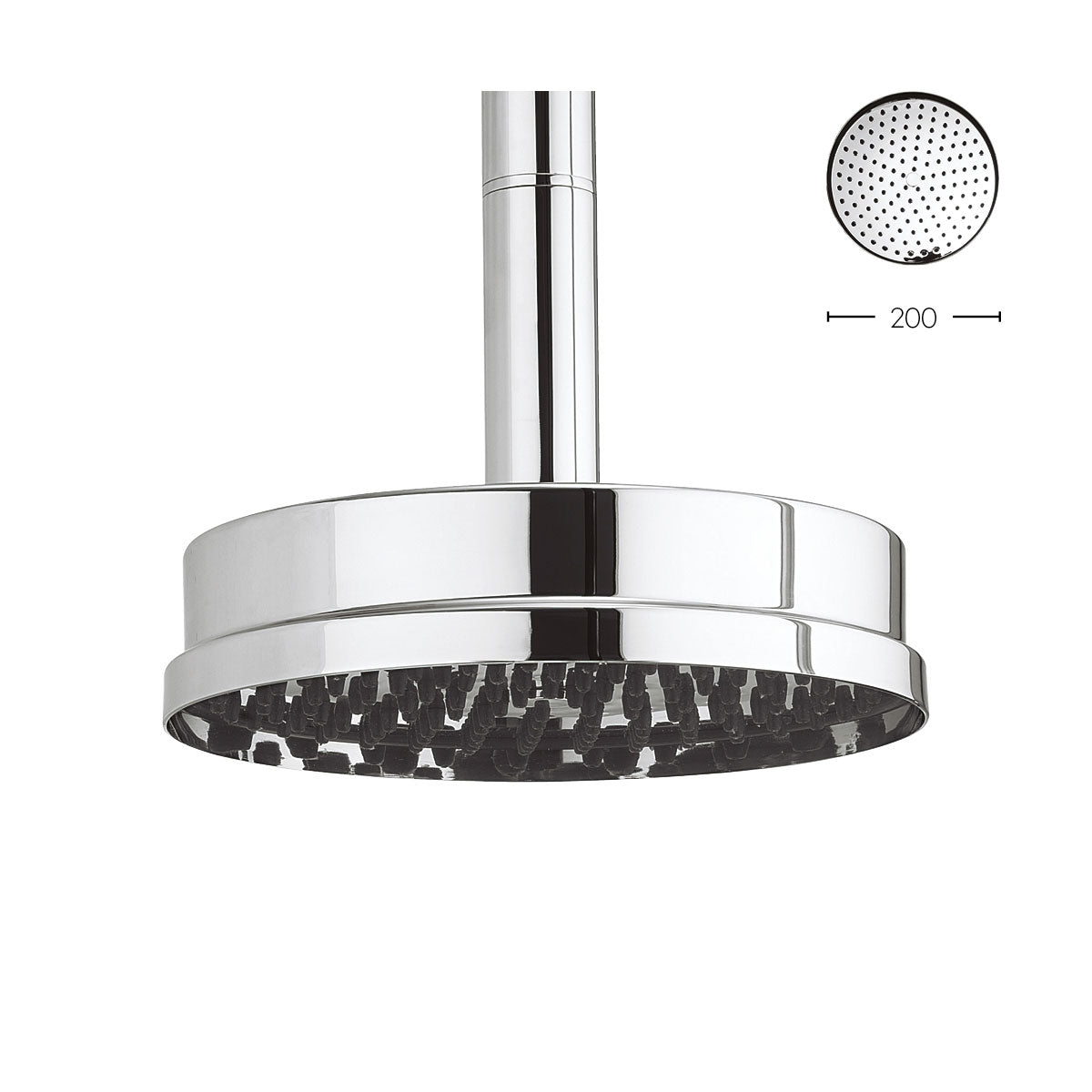 Crosswater Waldorf Easy Clean Chrome Shower Head 8 Inch